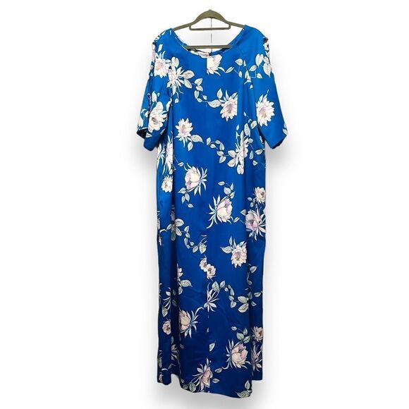 Vintage Dresses & Skirts - Vintage 70’s Lauhala Floral Muumuu Hawaiian Maxi Dress